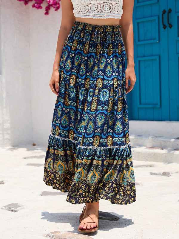 Bohemian Patchwork Midi Skirt – Smiling Maria