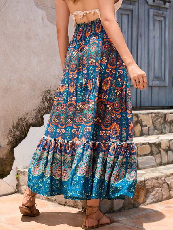 Bohemian Patchwork Midi Skirt – Smiling Maria