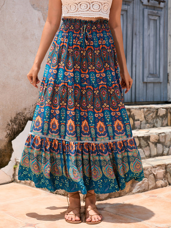 Bohemian Patchwork Midi Skirt – Smiling Maria