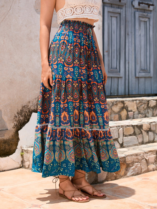 Bohemian Patchwork Midi Skirt – Smiling Maria