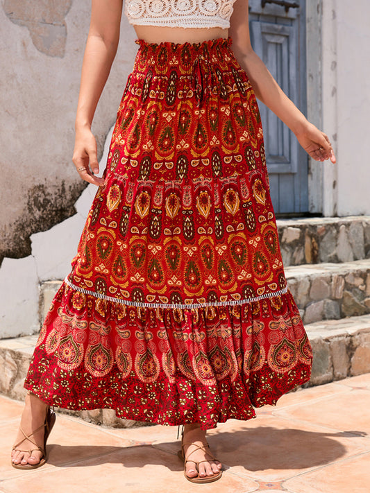 Bohemian Patchwork Midi Skirt – Smiling Maria