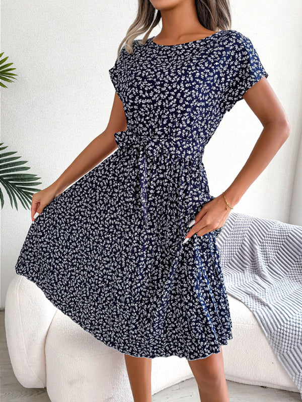 Women's Floral Pleated Midi Dress