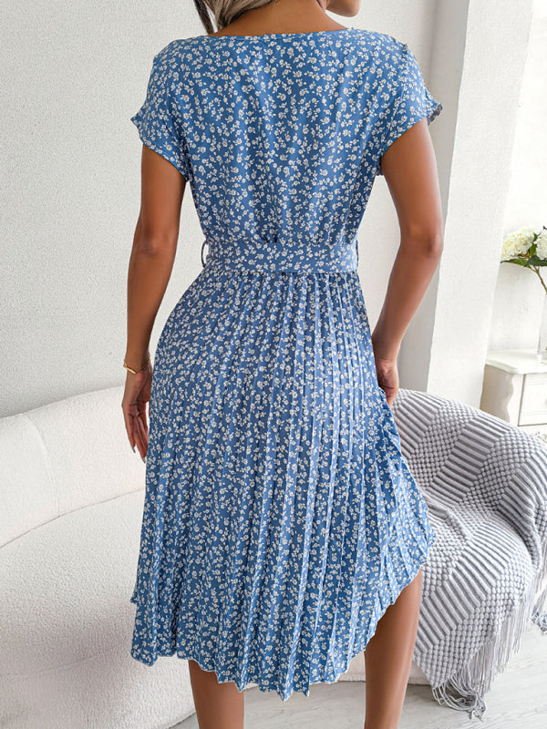 Women's Floral Pleated Midi Dress