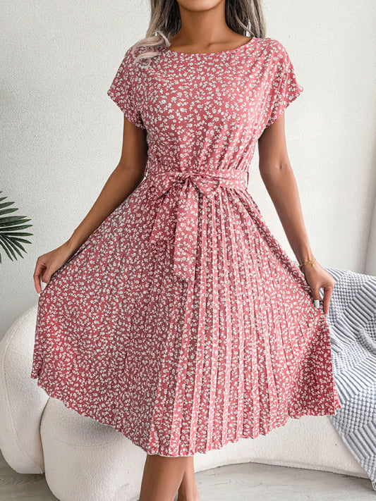 Women's Floral Pleated Midi Dress
