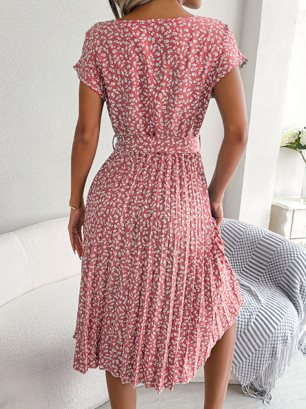 Women's Floral Pleated Midi Dress