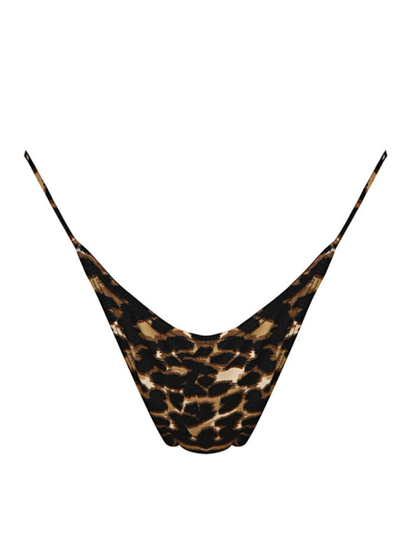 Solid Color Strappy Bikini Set – Sexy Triangle Top & Brazilian Bottom