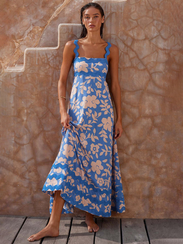 Boho Printed Maxi Dress – Strappy Sleeveless Vacation Dress