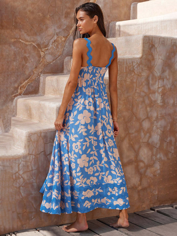 Boho Printed Maxi Dress – Strappy Sleeveless Vacation Dress