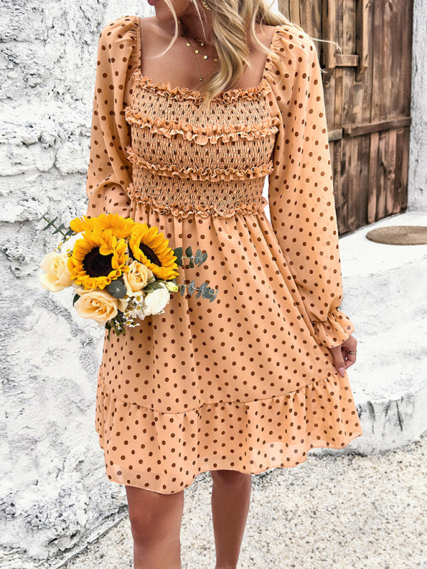 Polka Dot Spring Summer Casual Dress – Lightweight & Breezy Woven Look