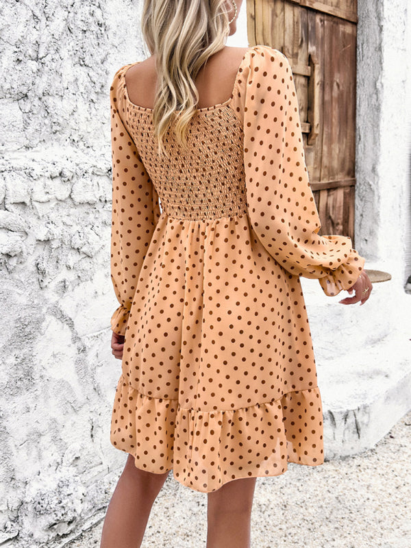 Polka Dot Spring Summer Casual Dress – Lightweight & Breezy Woven Look