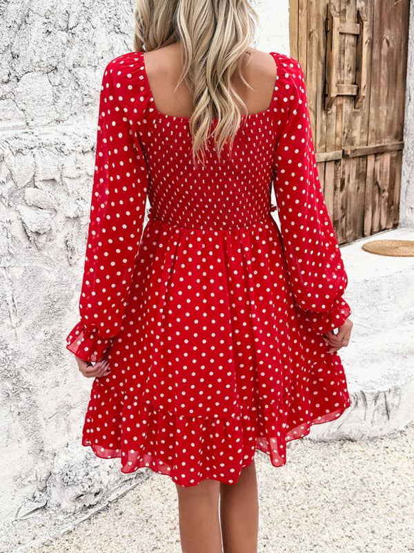 Polka Dot Spring Summer Casual Dress – Lightweight & Breezy Woven Look