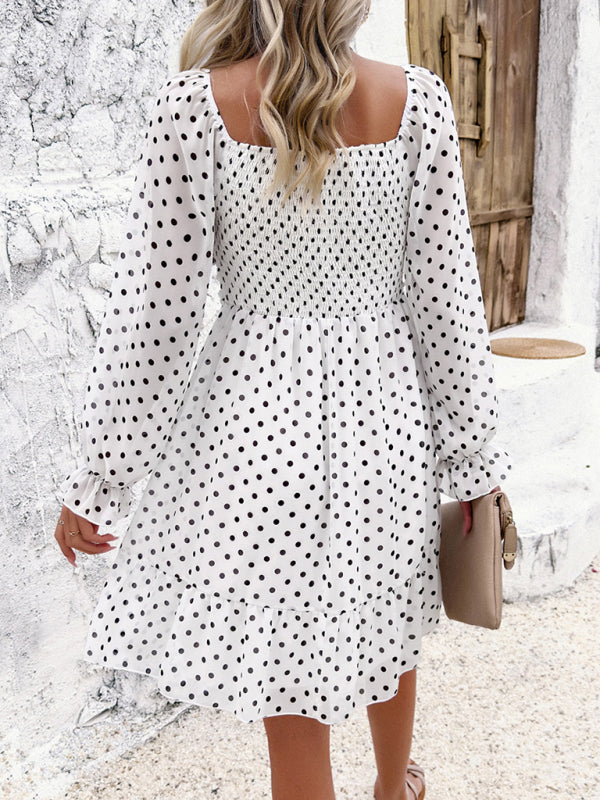 Polka Dot Spring Summer Casual Dress – Lightweight & Breezy Woven Look