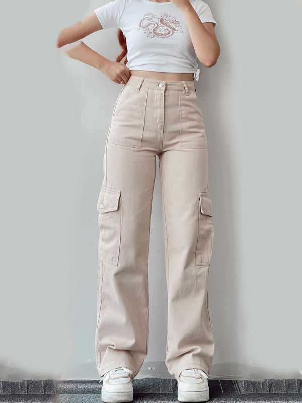 Chic Mid-Rise Pocket Overalls