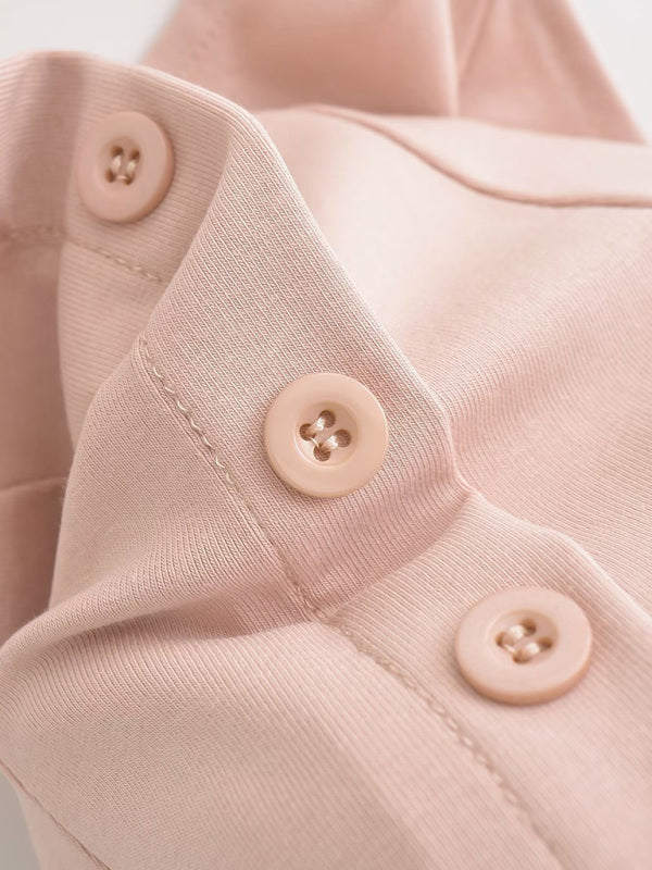 Schirmrock mit breiter Krempe, Neckholder, hoher Taille und mehreren Knöpfen – Baumwollstretch