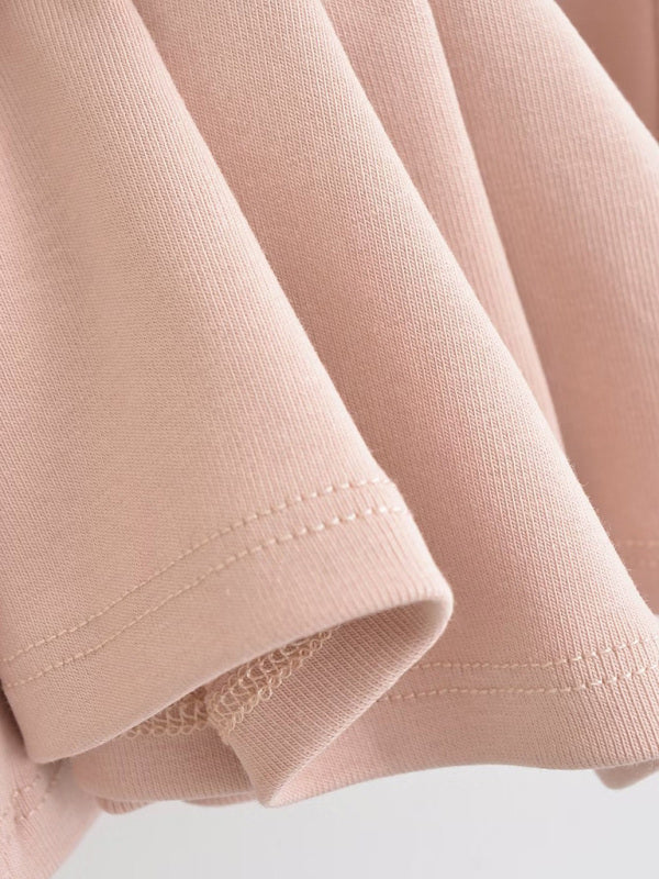 Schirmrock mit breiter Krempe, Neckholder, hoher Taille und mehreren Knöpfen – Baumwollstretch