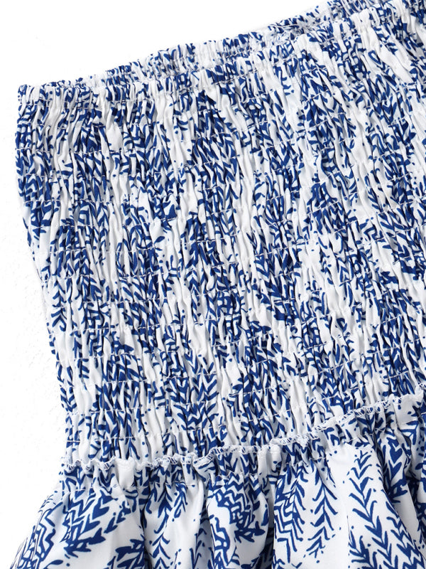 Jupe plissée à volants florale