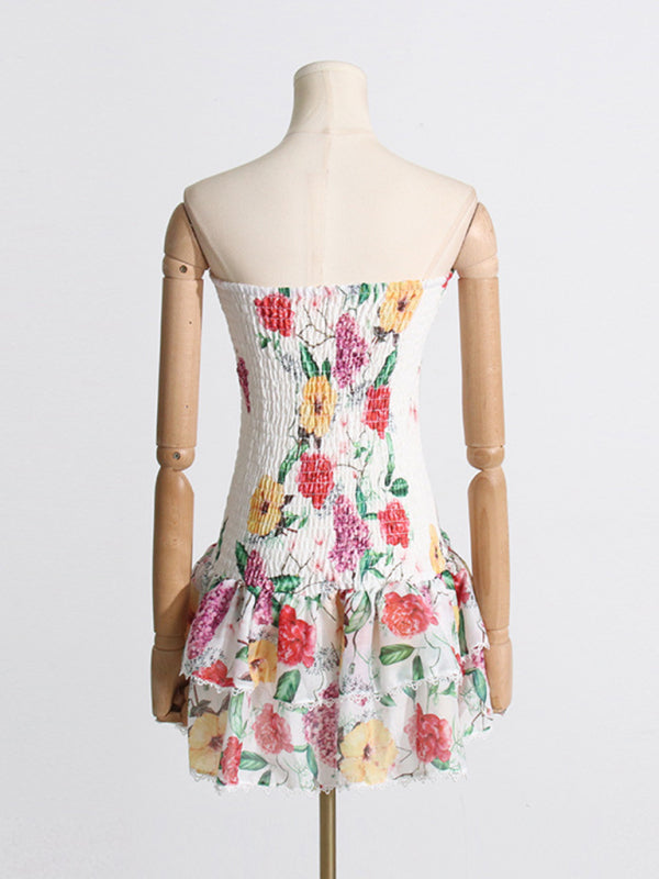 Printed Halterneck Slim-Fit Mini Dress – Romantic Spring-Summer Style