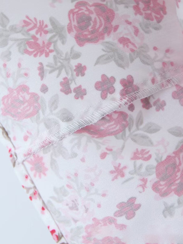 Floral One-Shoulder Puff Cake Mini Dress – Romantic Spring Style