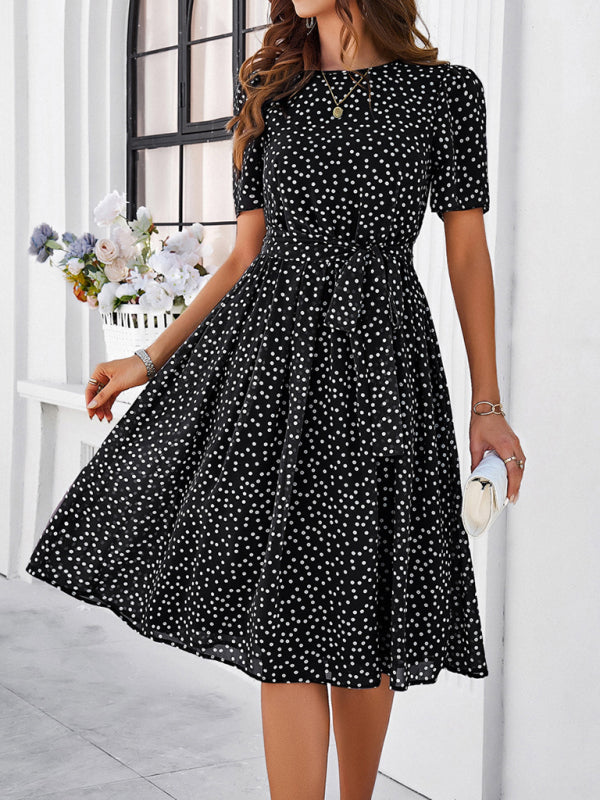 Polka Dot Strappy Midi Dress – Elegant Casual Style for Spring & Summer