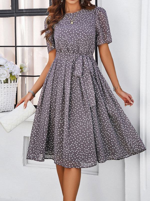 Polka Dot Strappy Midi Dress – Elegant Casual Style for Spring & Summer
