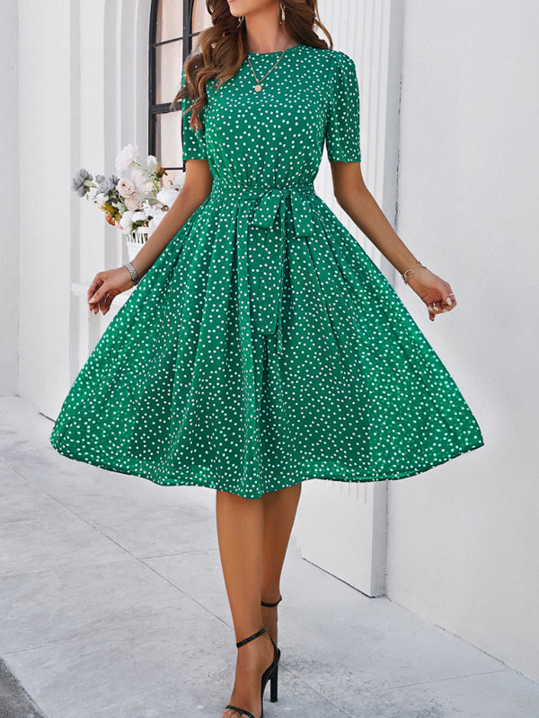Polka Dot Strappy Midi Dress – Elegant Casual Style for Spring & Summer