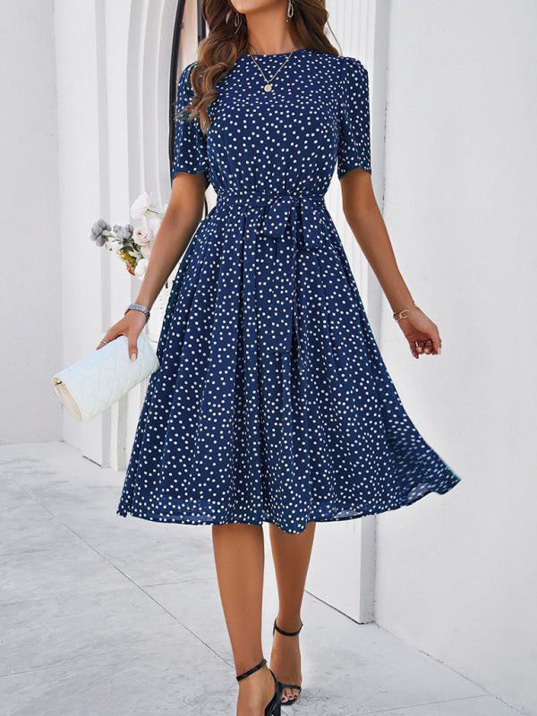 Polka Dot Strappy Midi Dress – Elegant Casual Style for Spring & Summer