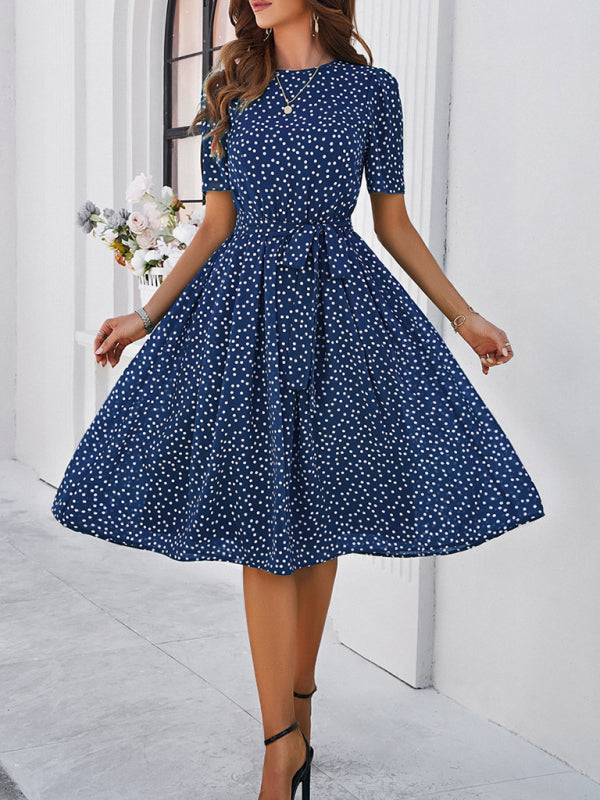 Polka Dot Strappy Midi Dress – Elegant Casual Style for Spring & Summer