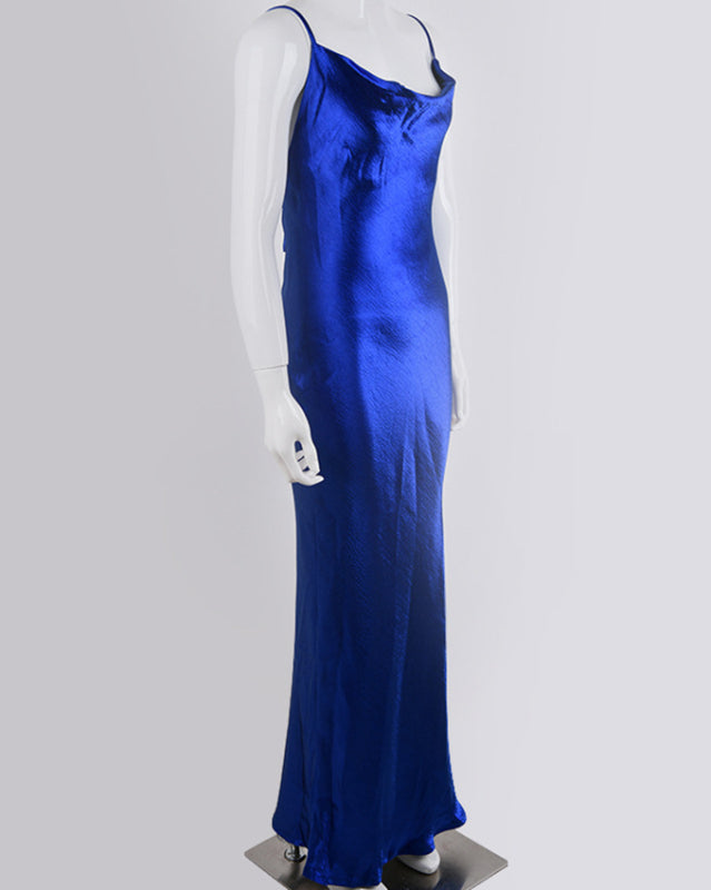 Strapless Backless Solid Color Evening Dress