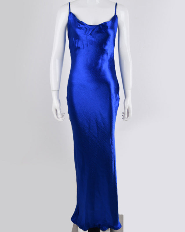 Strapless Backless Solid Color Evening Dress