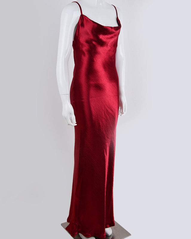 Strapless Backless Solid Color Evening Dress
