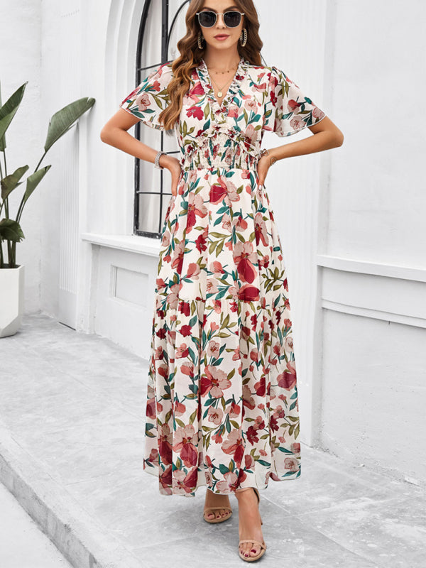 Printed Waist Dress – Casual Grace Style for Spring & Summer Comfort