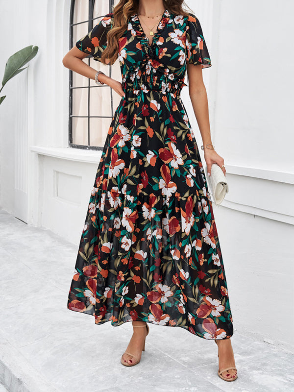 Printed Waist Dress – Casual Grace Style for Spring & Summer Comfort
