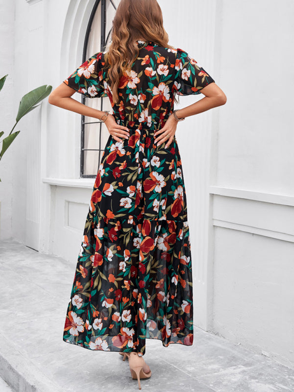 Printed Waist Dress – Casual Grace Style for Spring & Summer Comfort
