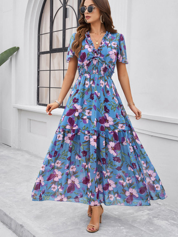Printed Waist Dress – Casual Grace Style for Spring & Summer Comfort