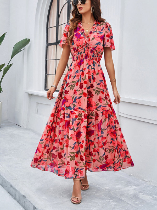 Printed Waist Dress – Casual Grace Style for Spring & Summer Comfort