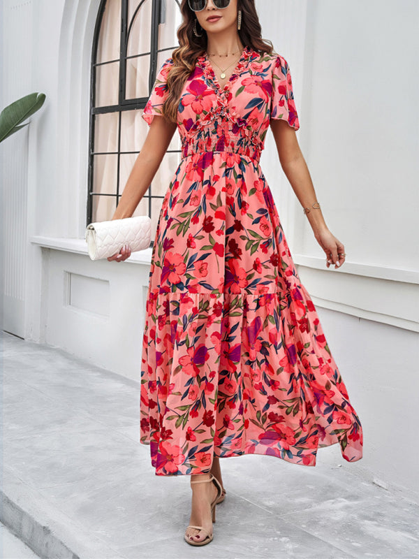 Printed Waist Dress – Casual Grace Style for Spring & Summer Comfort