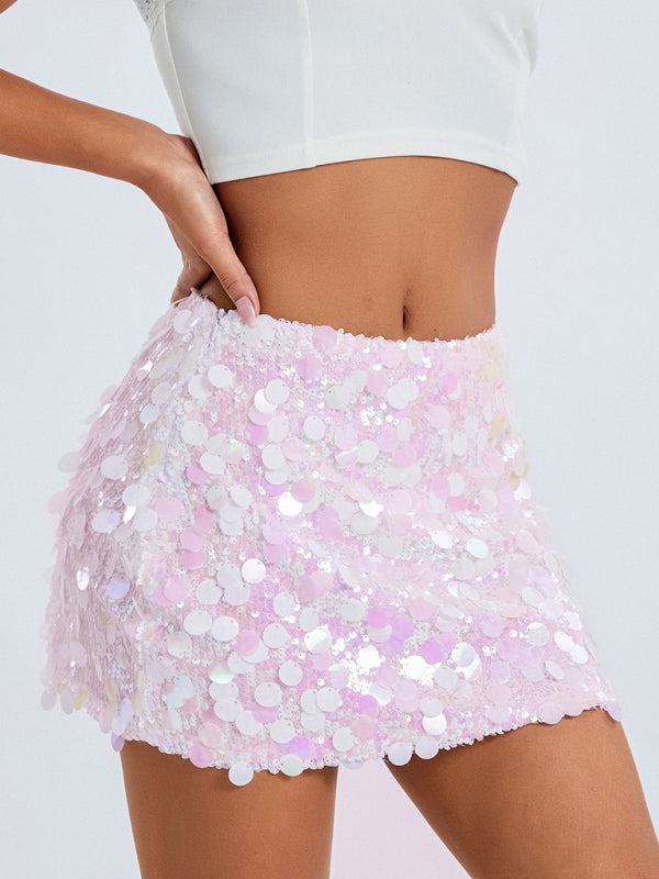 Sequined Irregular Hem Skirt – Smiling Maria