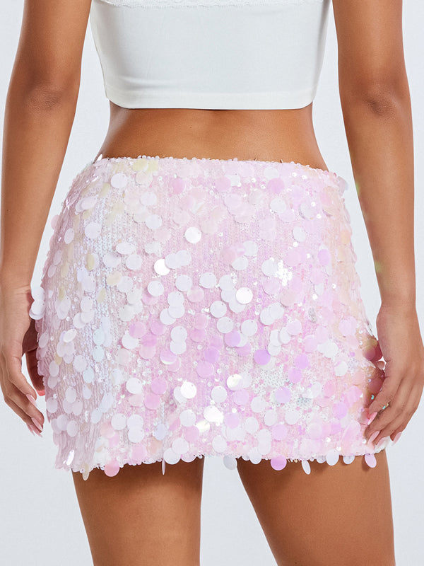 Sequined Irregular Hem Skirt – Smiling Maria