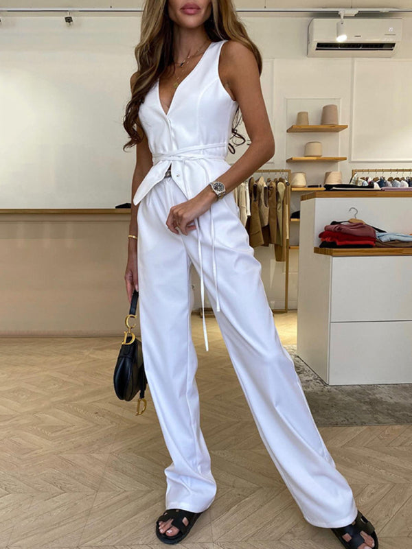 Lace-Up Loose Fit Sleeveless Vest – Lightweight Casual Top for Summer