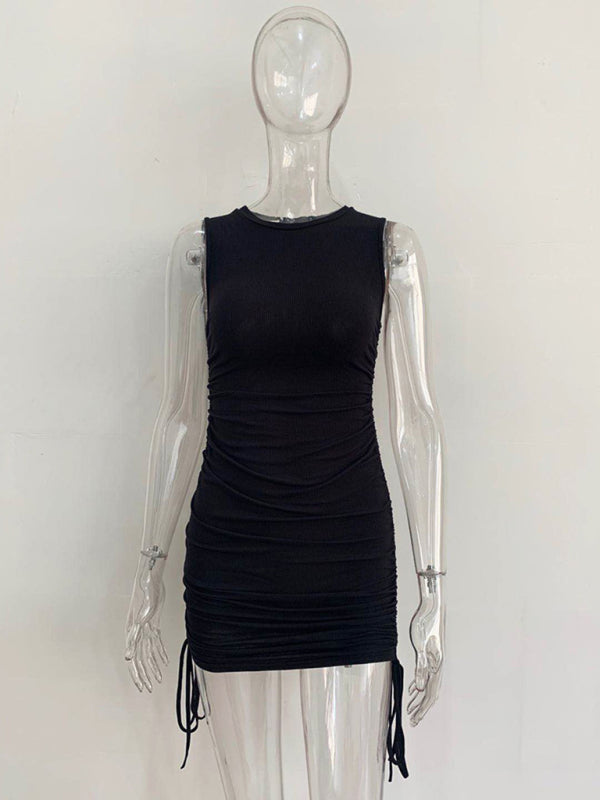 Slim Fit Cotton Vest Dress – Hip-Hugging Knit Style for Spring & Summer