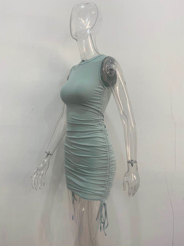 Slim Fit Cotton Vest Dress – Hip-Hugging Knit Style for Spring & Summer
