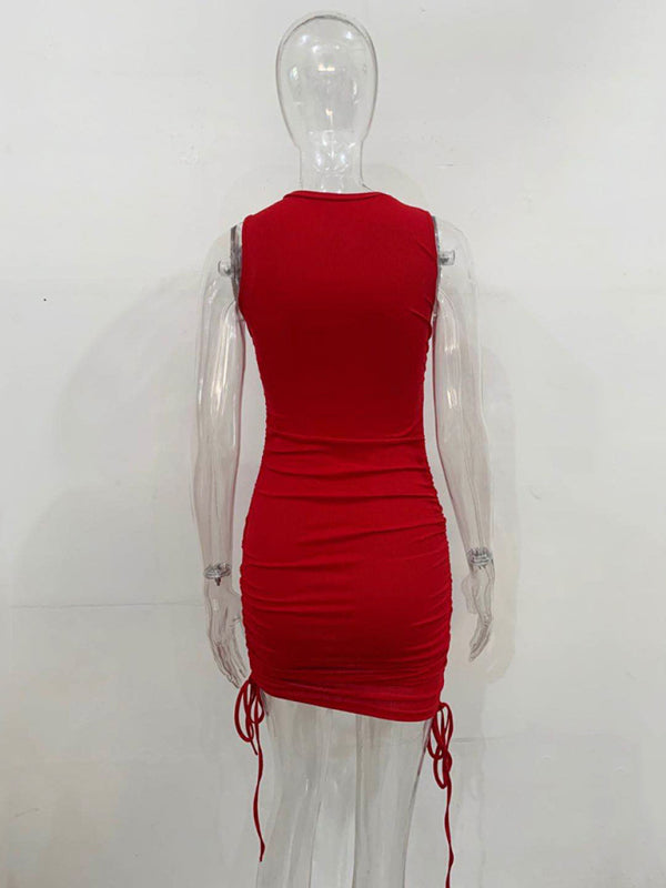 Slim Fit Cotton Vest Dress – Hip-Hugging Knit Style for Spring & Summer
