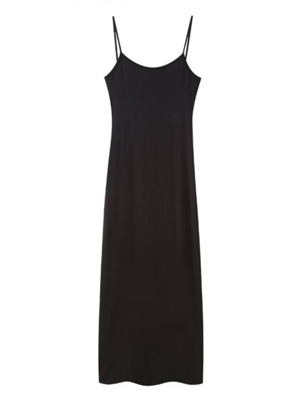 Wavy Irregular Hem Suspender Dress – Sexy Knit Fit for Beach & Resort