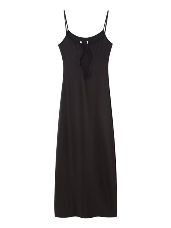 Wavy Irregular Hem Suspender Dress – Sexy Knit Fit for Beach & Resort