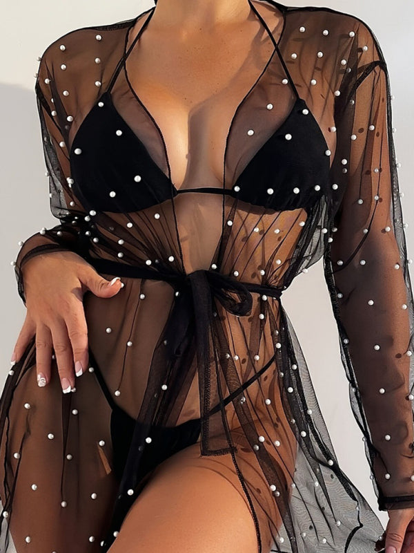 Sheer Sun Protection Beach Cover-Up – Lightweight Jacket Style