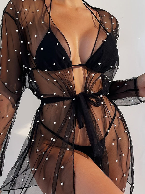 Sheer Sun Protection Beach Cover-Up – Lightweight Jacket Style