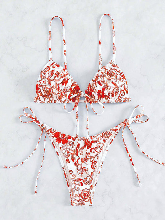 Vintage Print Two-Piece Swimsuit – Sexy Resort Style with Retro Vibe