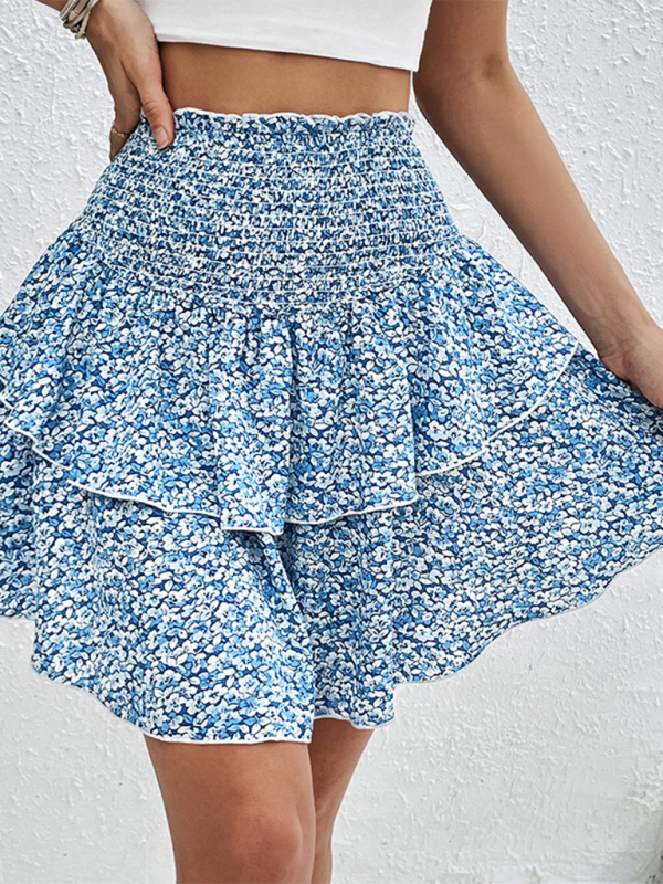 Floral Print Casual Mini Skirt