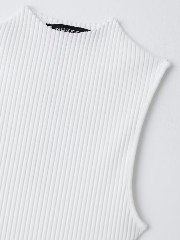 Sleeveless Ribbed Knit Balloon Fit Dress – Lightweight Casual Summer Look