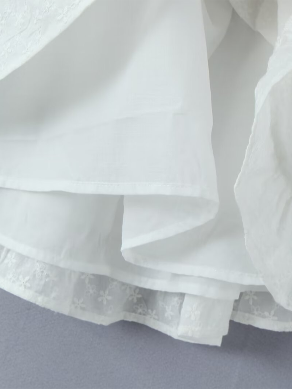 Romantic Lace High-Waisted Suspender Dress - White Spring Summer Style